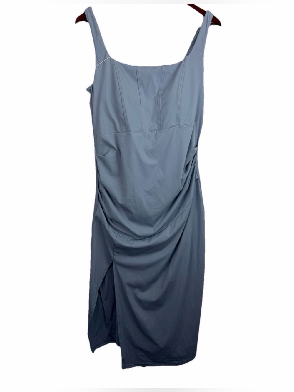 Halara | Light Blue Softzero Airy Ruched Tank Midi Dress